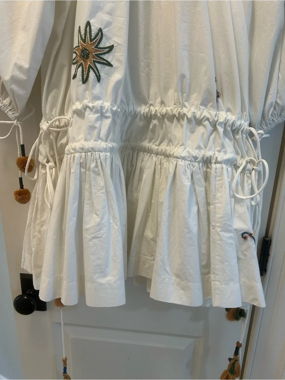 Alemais White Embroidered Mini Dress